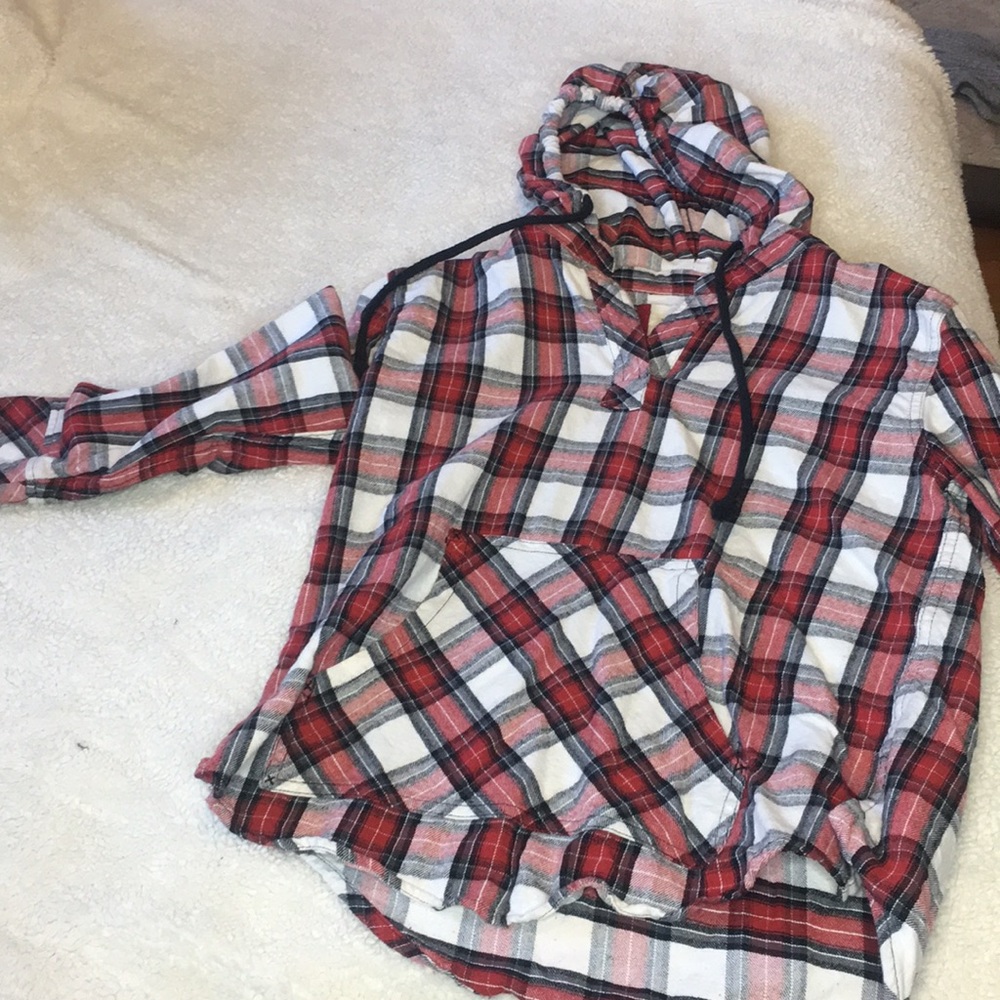 Hoodie plaid shirt